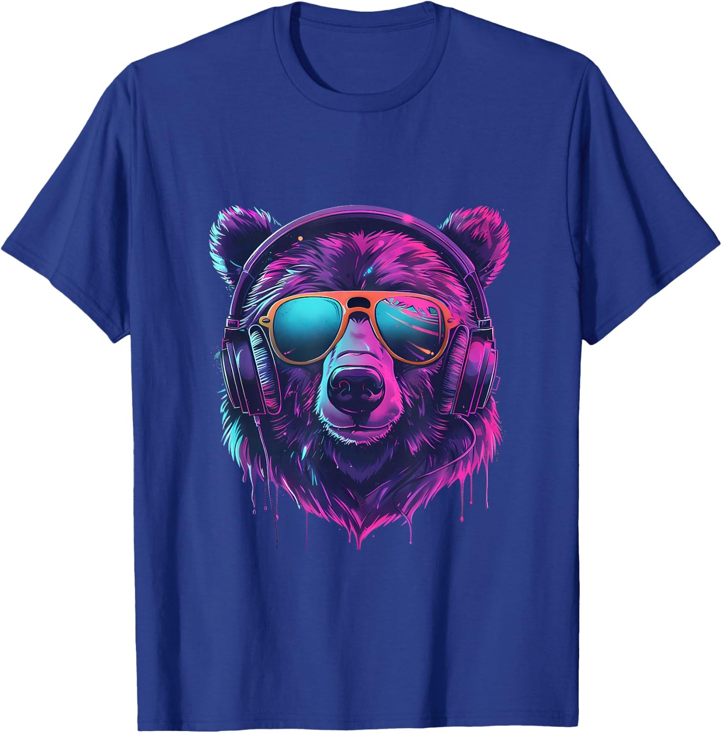 DJ Bear EDM Music Headphones Bear Lover Techno Beatmaker T-Shirt - T-Shirt | Royal