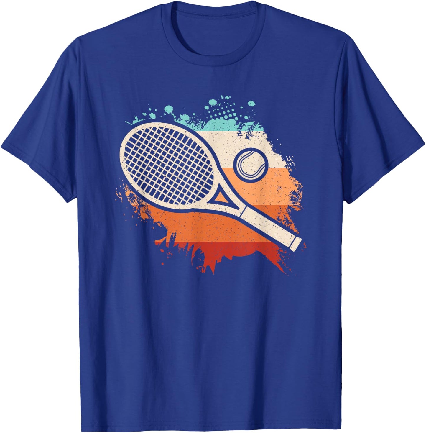 Retro Tennis Racket Vintage Tennis Player Men Women Kids T-Shirt - T-Shirt | Royal