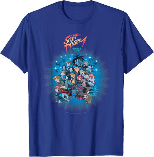 Scott Pilgrim Takes Off Poster T-Shirt - T-Shirt | Royal