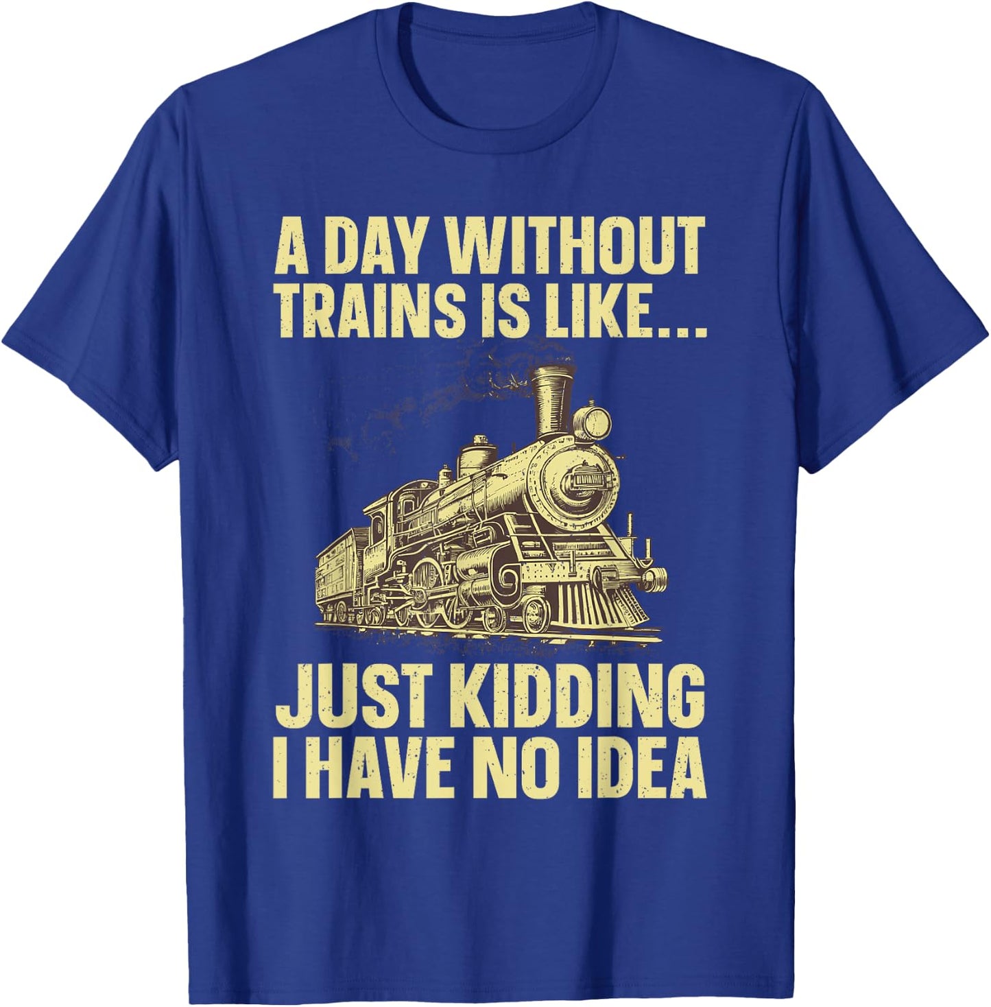 Best Train Art Women Railroad Steam Train Lovers T-Shirt - T-Shirt | Royal