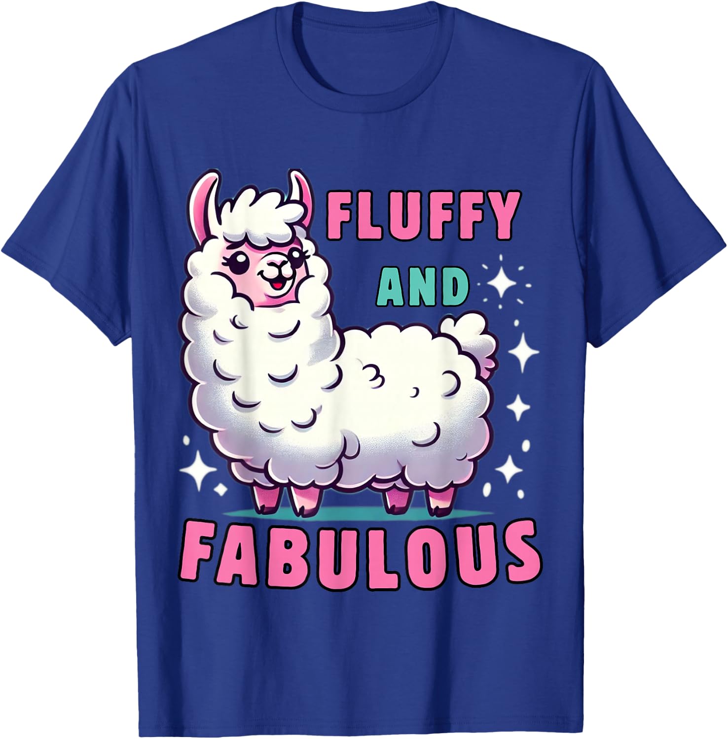 Fluffy and Fabulous Cute Llama for Animal Lovers T-Shirt - T-Shirt | Royal