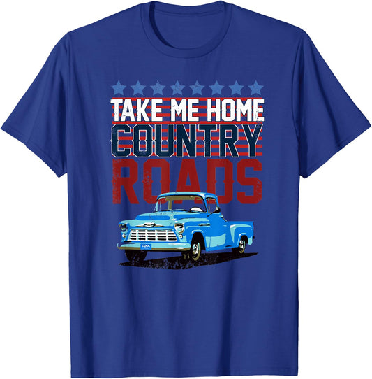 55 56 57 Chevys Truck T-Shirt - T-Shirt | Royal