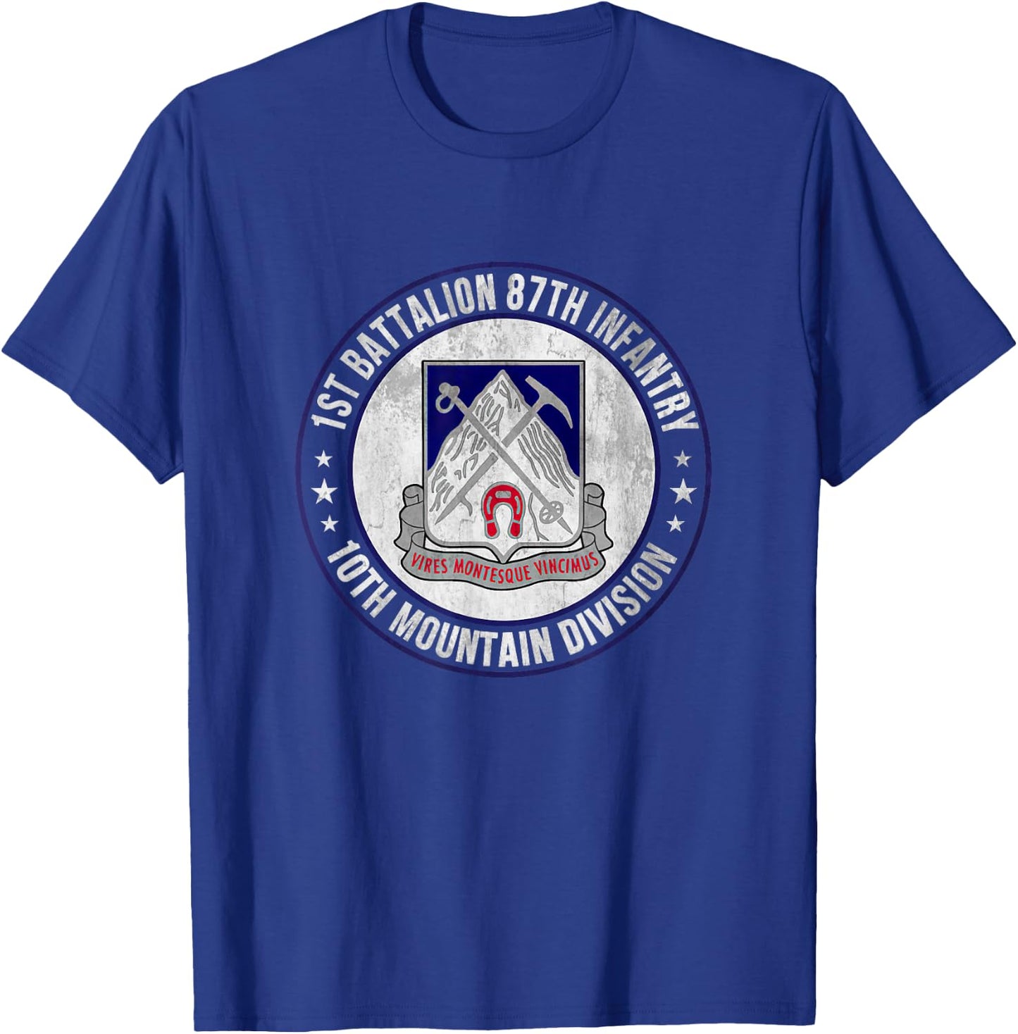 1st Battalion 87th Infantry 10th Mountain Division Veteran T-Shirt - T-Shirt | Royal