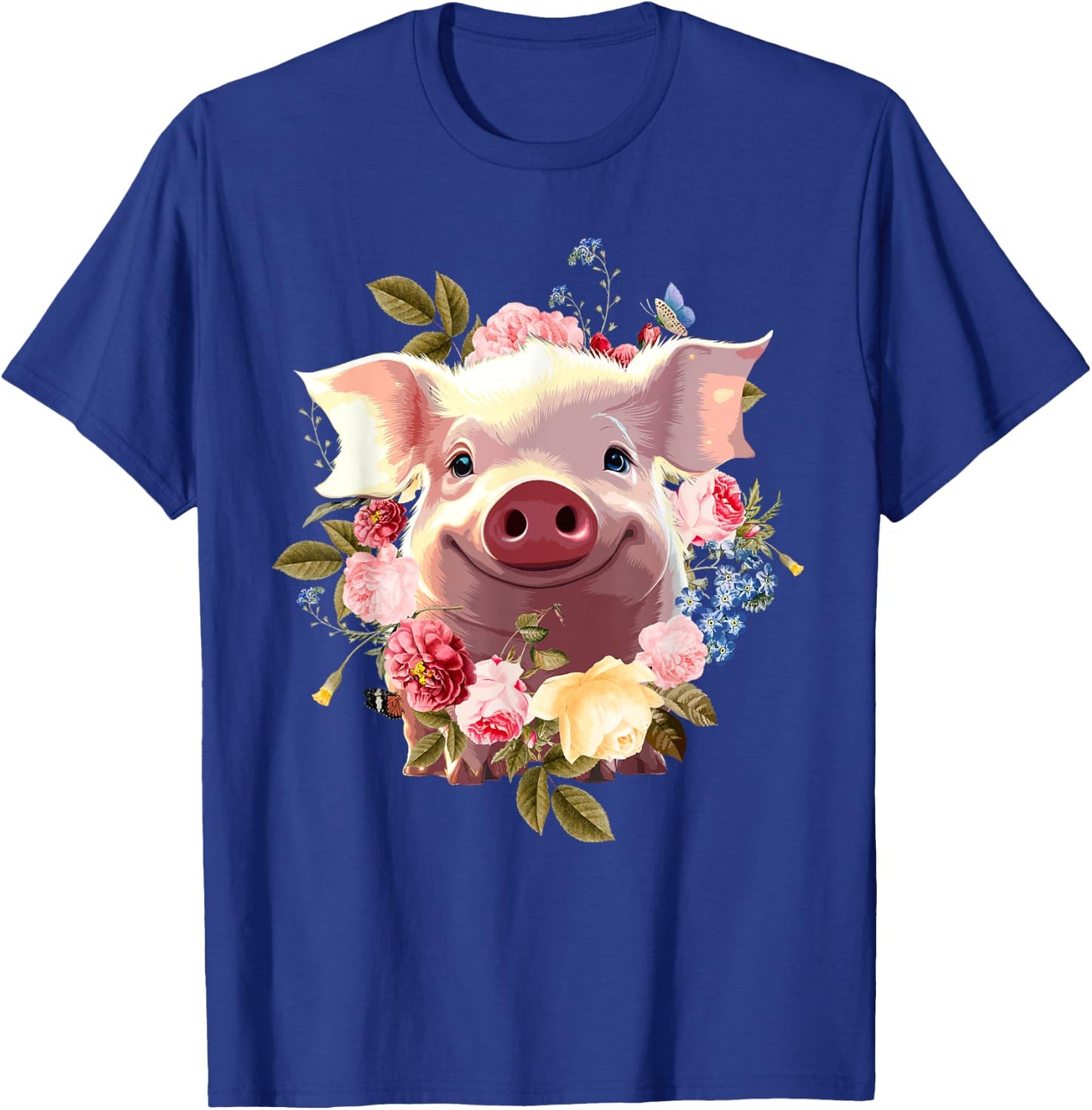 Cute Pig Lover Art Girls Unique Piggy Pig Related T-Shirt - T-Shirt | Royal