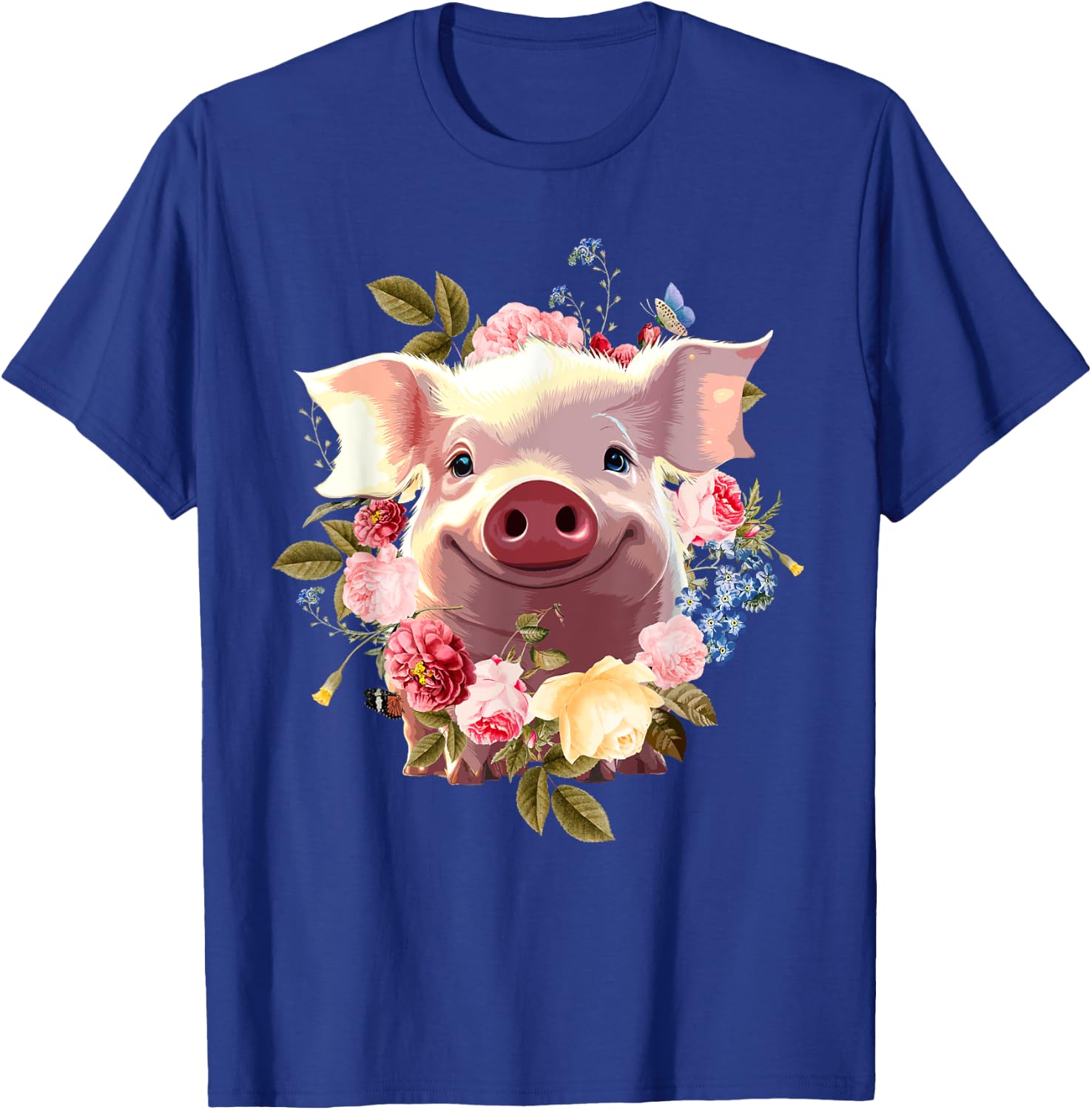 Cute Pig Lover Art Girls Unique Piggy Pig Related T-Shirt - T-Shirt | Royal