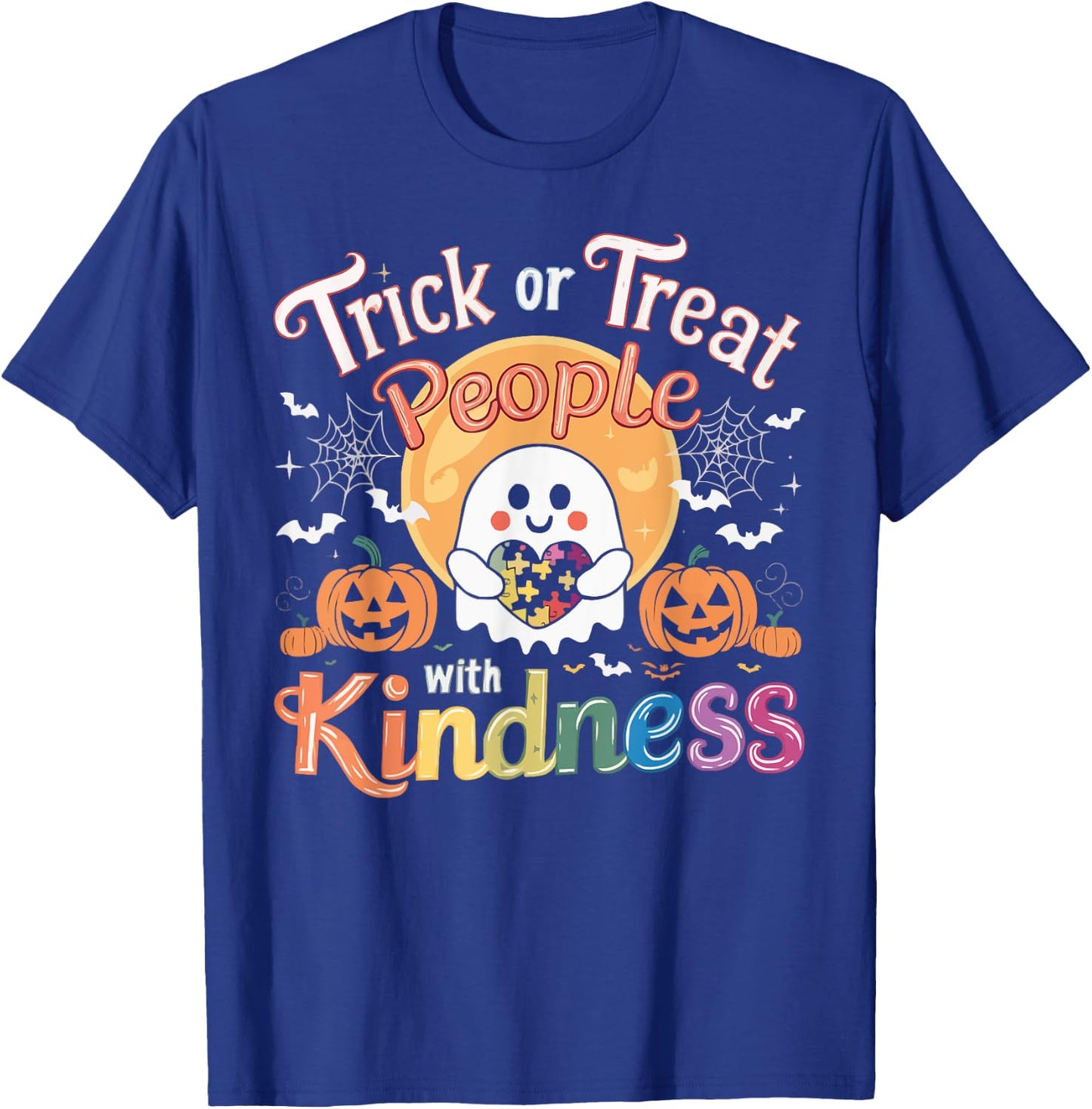 Support Autism Halloween Spooky Autistic Trick Or Treat T-Shirt - T-Shirt | Royal