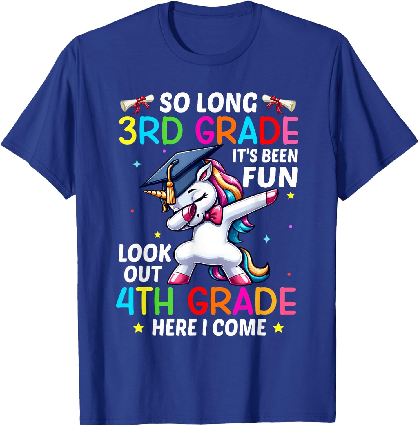 So Long 3rd Grade Graduation 4th Grade Here I Come 2024 T-Shirt - T-Shirt | Royal