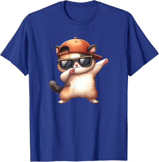 Dabbing cute Cat playing for lovers kitty kittens kids boys T-Shirt - T-Shirt | Royal