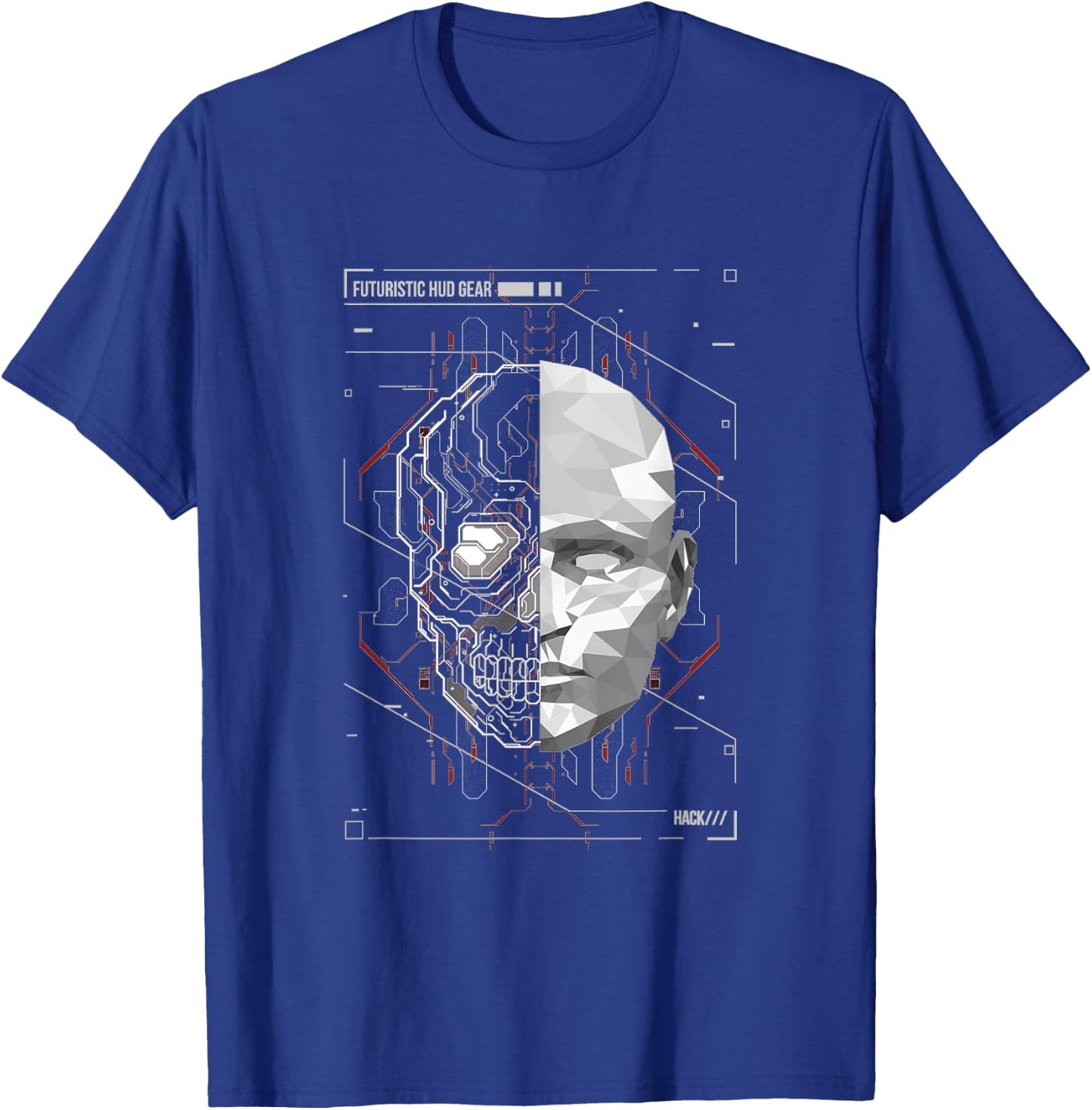 Cyberpunk HUD Gear - human anatomy of hologram T-Shirt - T-Shirt | Royal