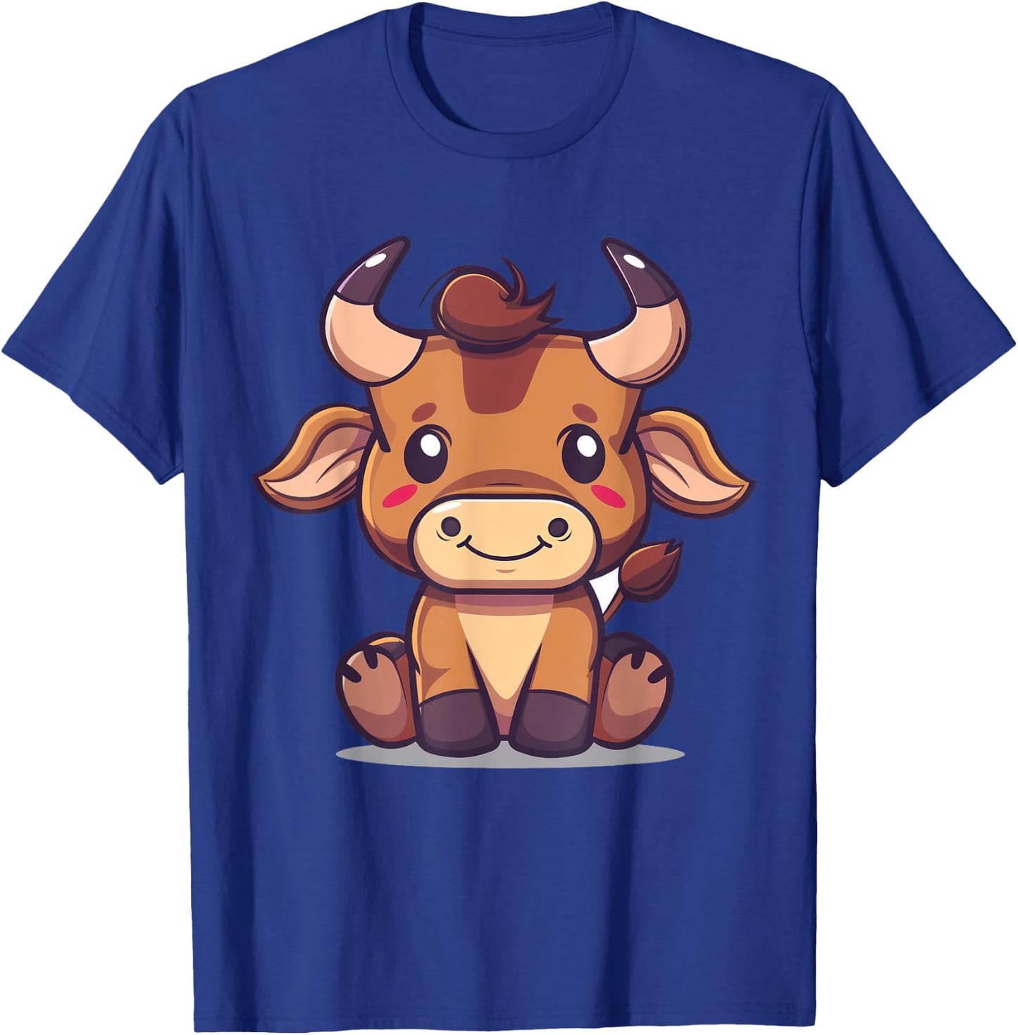 Bull Cartoon Artwork | Sweet bull T-Shirt - T-Shirt | Royal