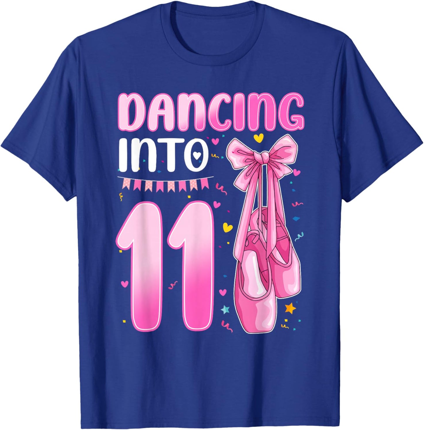 Dancing Into 11 Years Old 11th Birthday Ballet Girl Party T-Shirt - T-Shirt | Royal