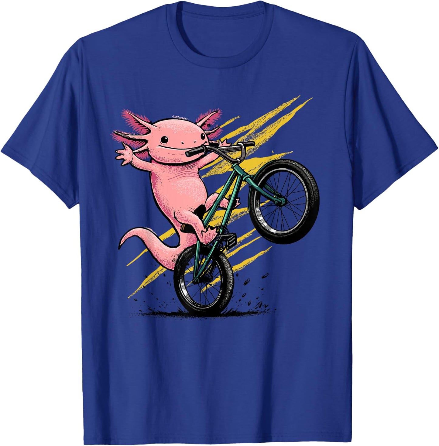 Axolotl Shirt Axolotl Bicycle Riding Cycling Funny Cyclist T-Shirt - T-Shirt | Royal