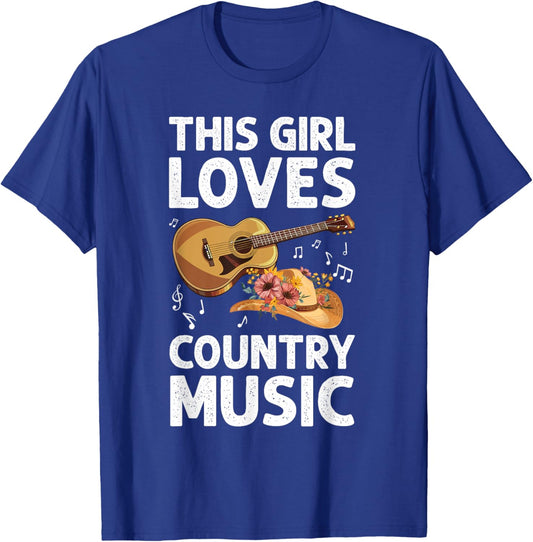 Best Country Music Art for Girl Women Musician Country Music T-Shirt - T-Shirt | Royal