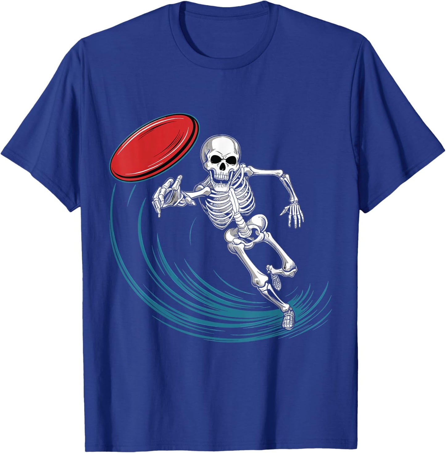 Disc Golfing Skeleton Halloween Men Boys Disc Golf Halloween T-Shirt - T-Shirt | Royal