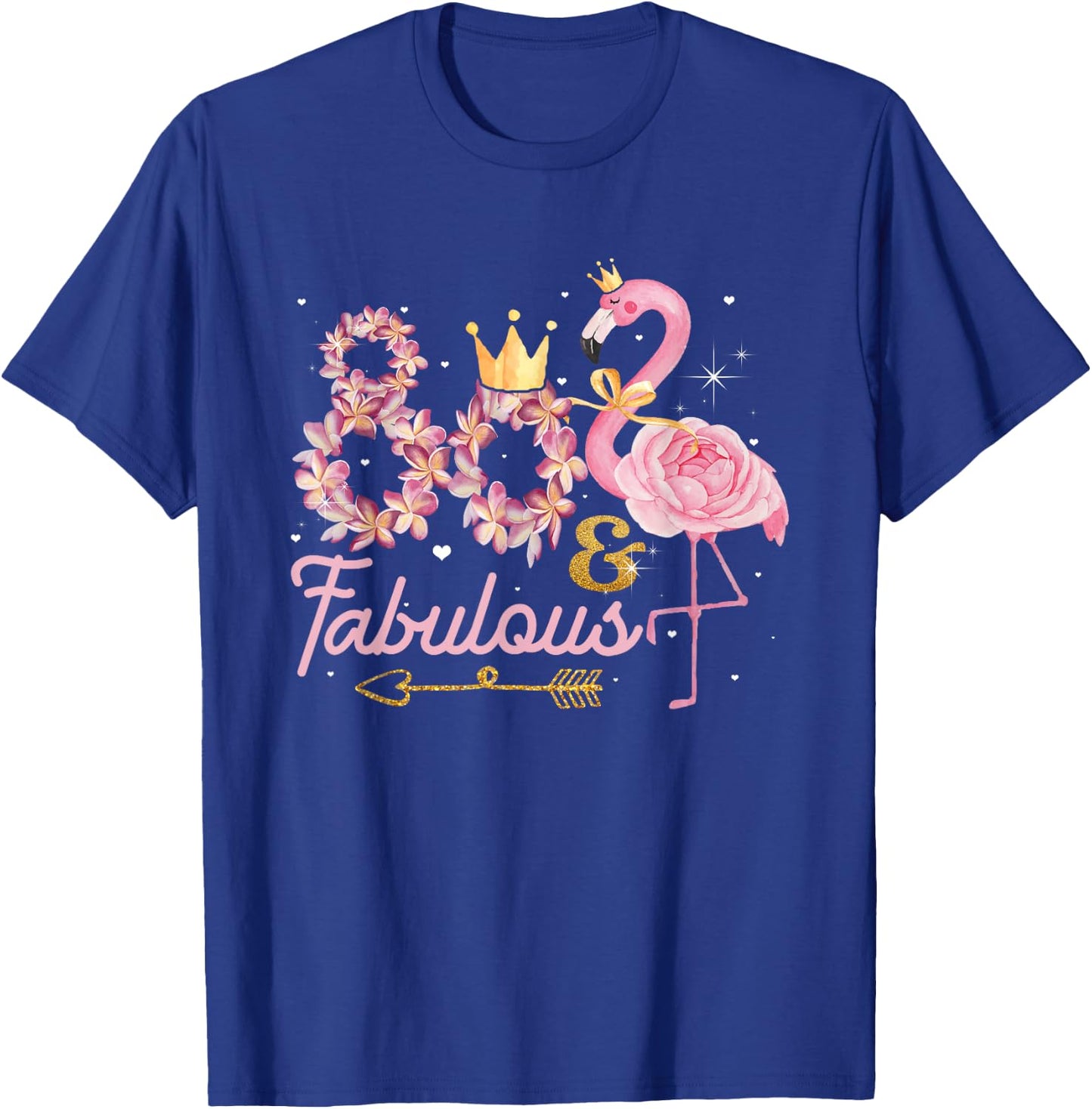 80 And Fabulous Flamingo 80th Birthday 1942 T-Shirt - T-Shirt | Royal