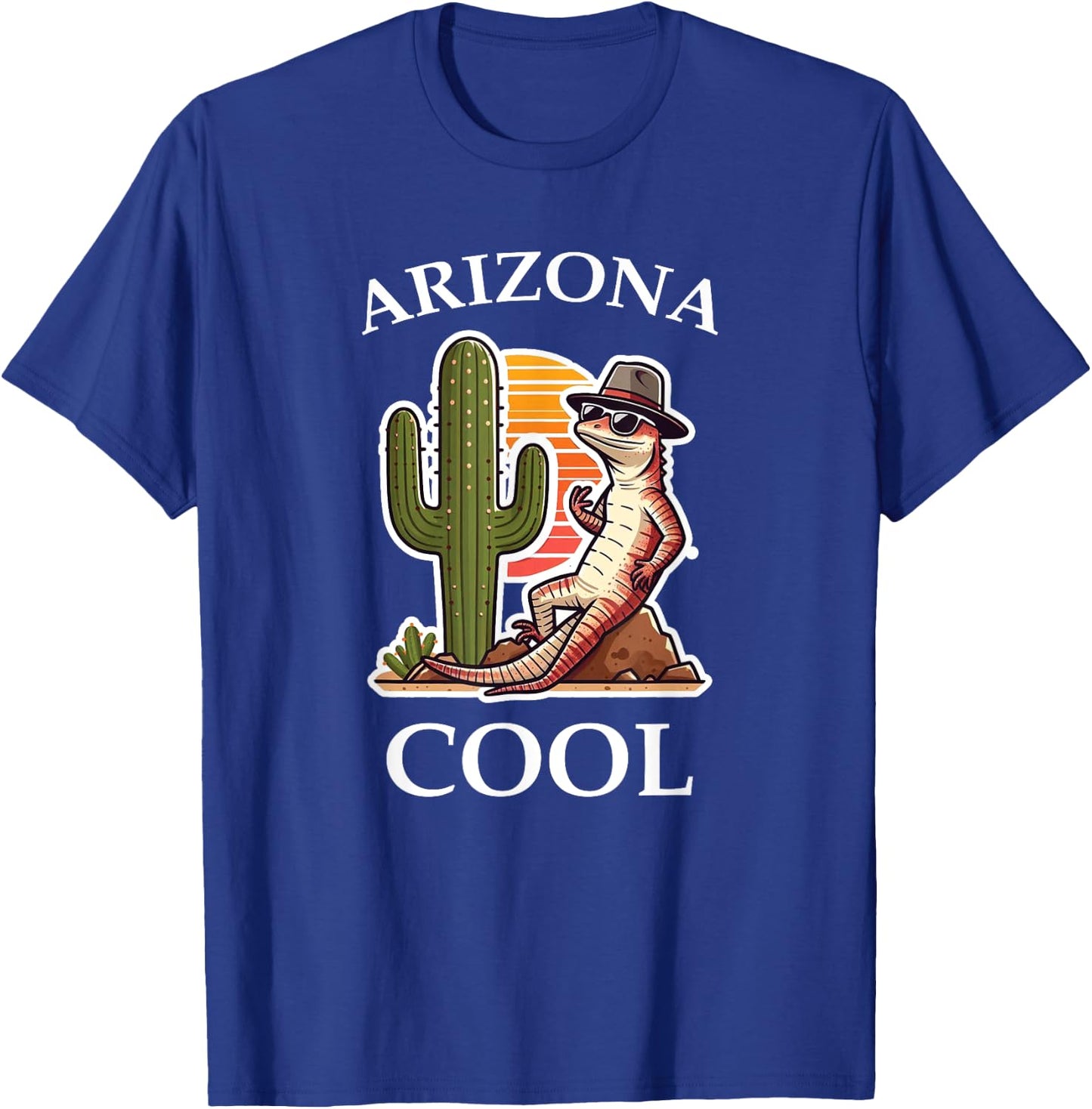 Arizona Cool Lizard Cactus T-Shirt - T-Shirt | Royal