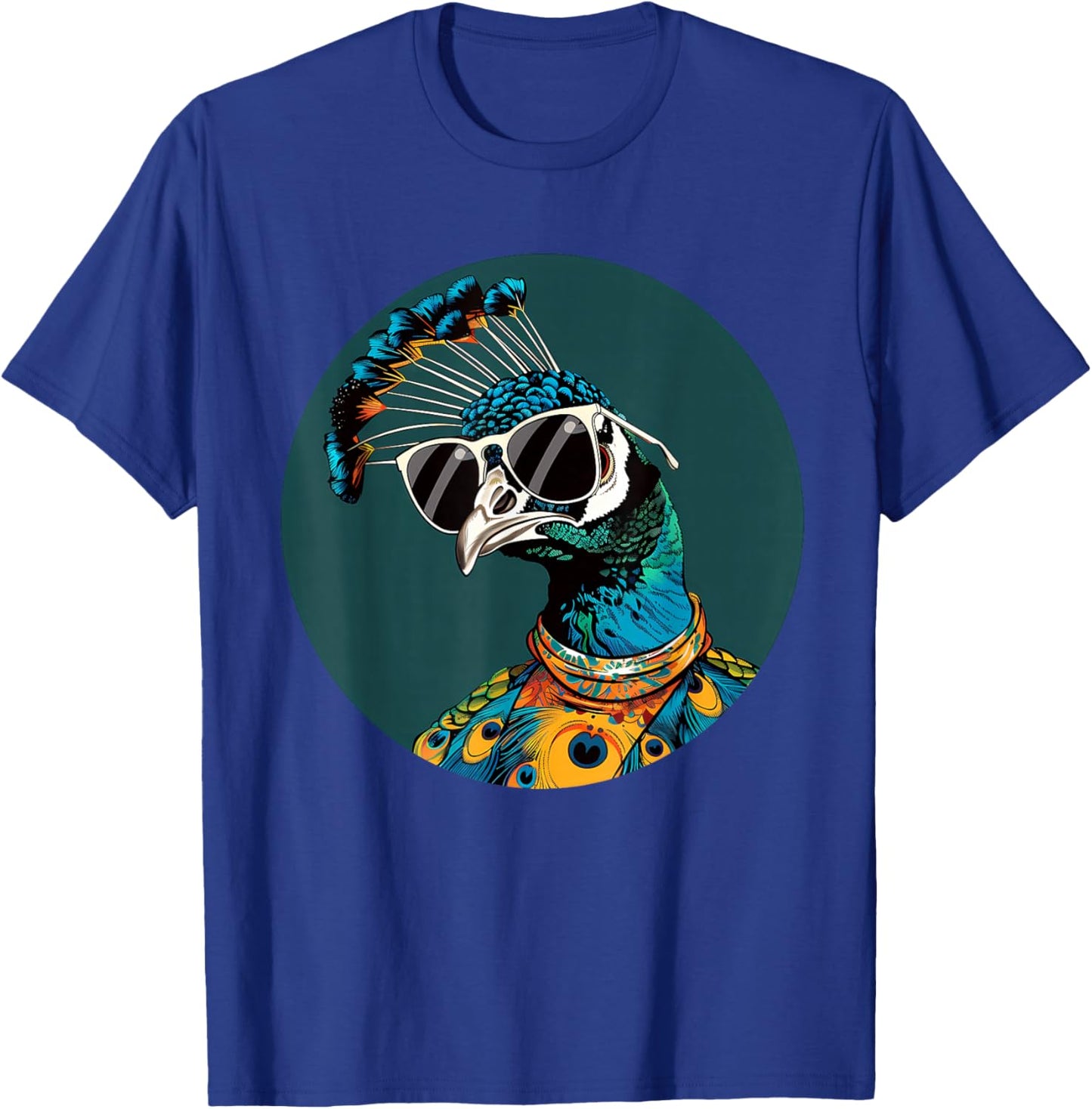Feather Peacock Lover Artwork Animal Art Blue Peacock Bird T-Shirt - T-Shirt | Royal