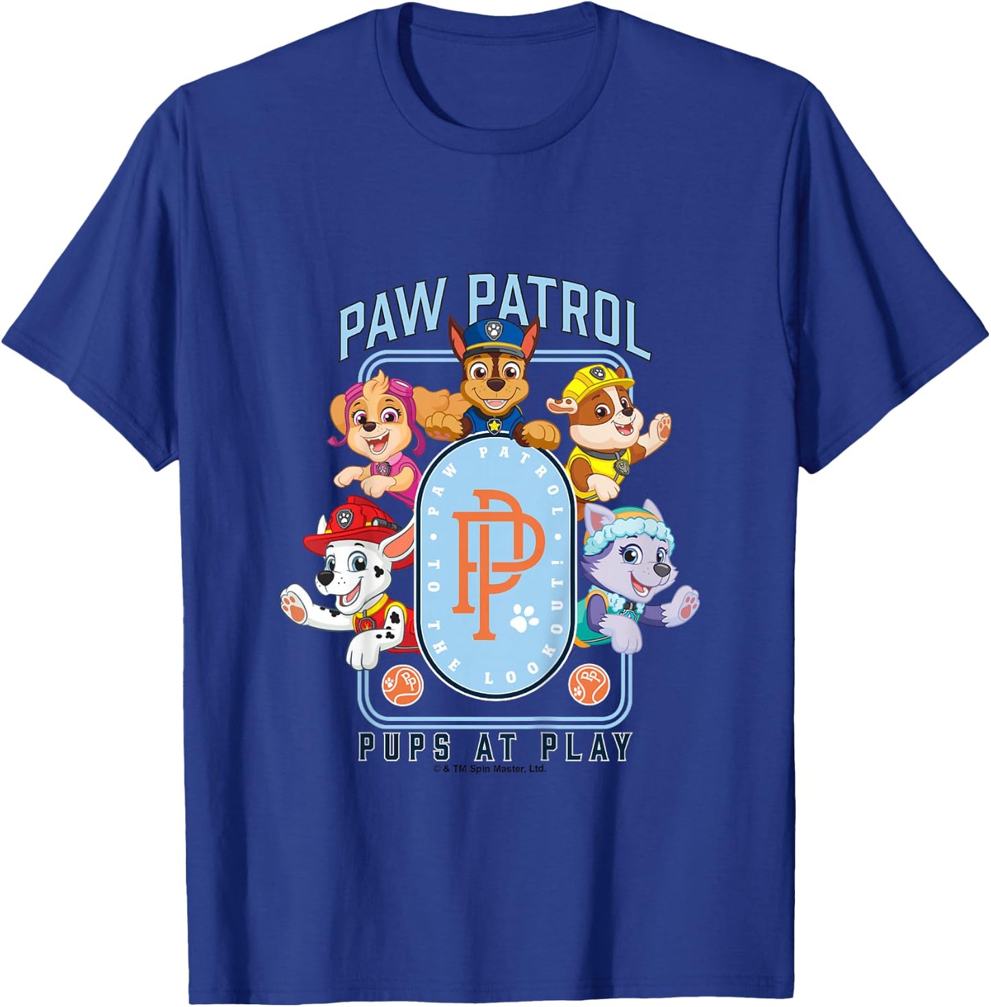 Kids PAW Patrol To The Lookout! Pups At Play Vintage Logo T-Shirt - T-Shirt | Royal