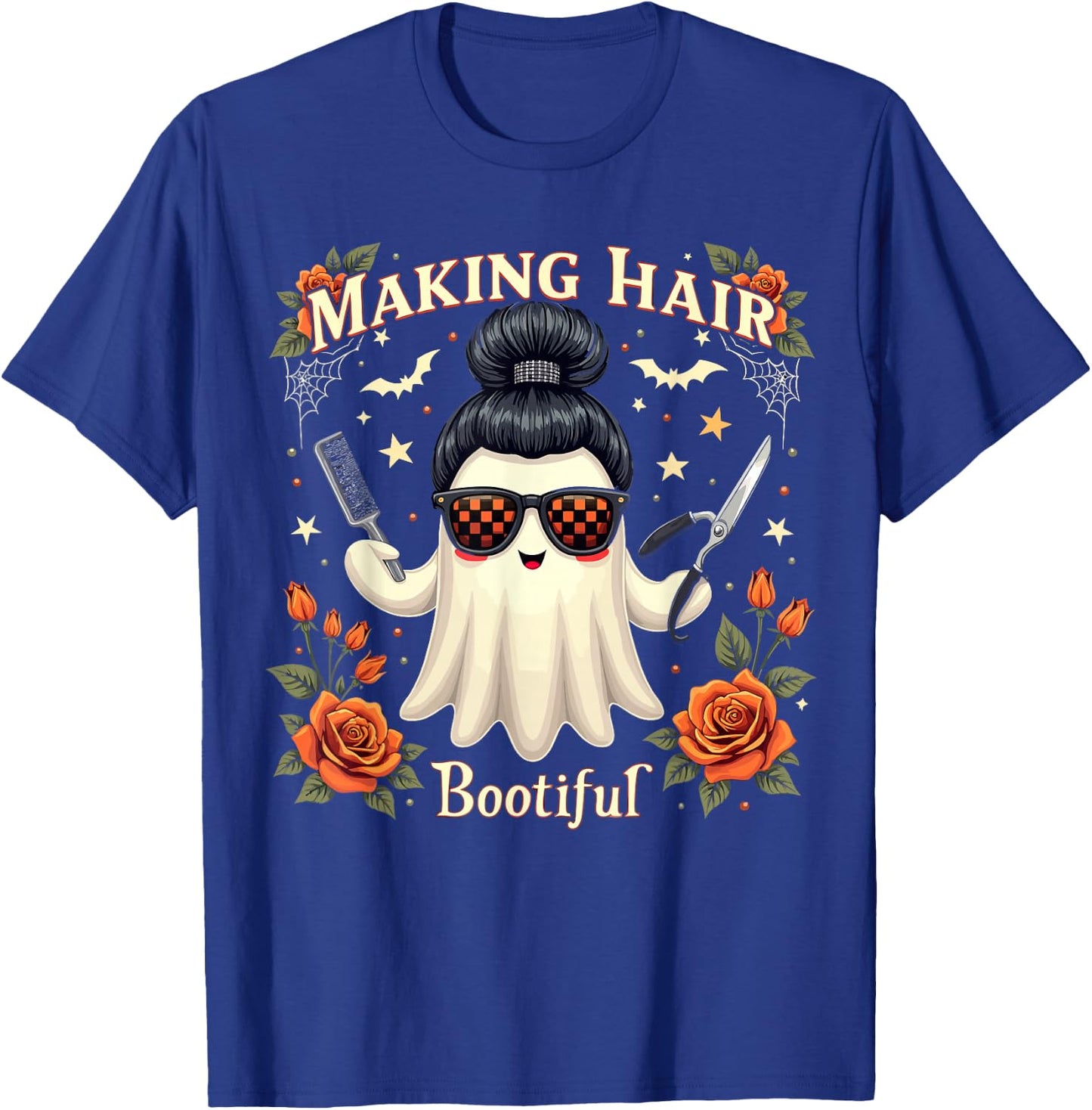 Hair Making Bootiful Ghost Halloween Hairdresser Hairdresser T-Shirt - T-Shirt | Royal