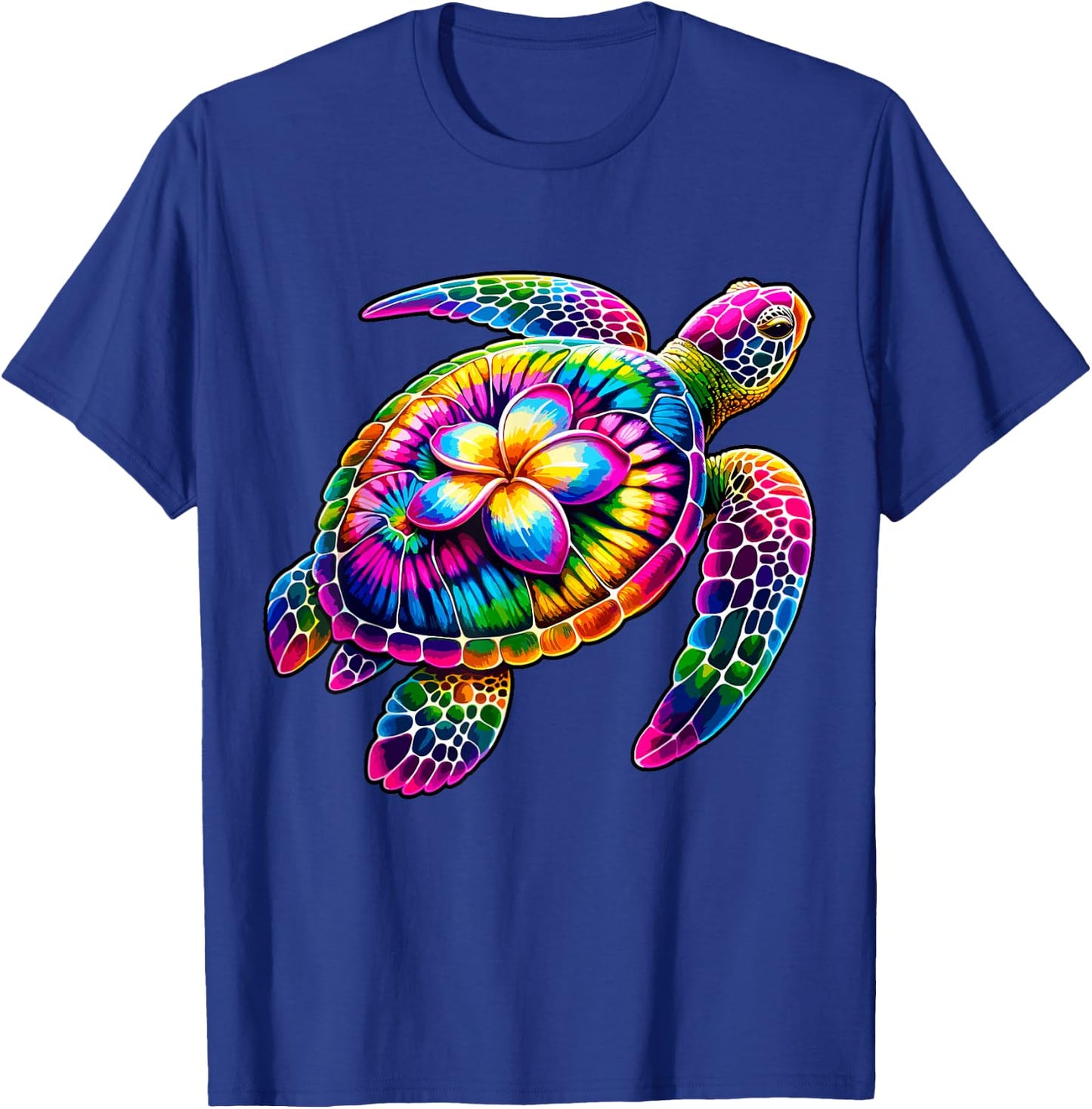 Hawaiian Sea Turtle Tie-Dye Hawaii Vacation Beach Summer T-Shirt - T-Shirt | Royal