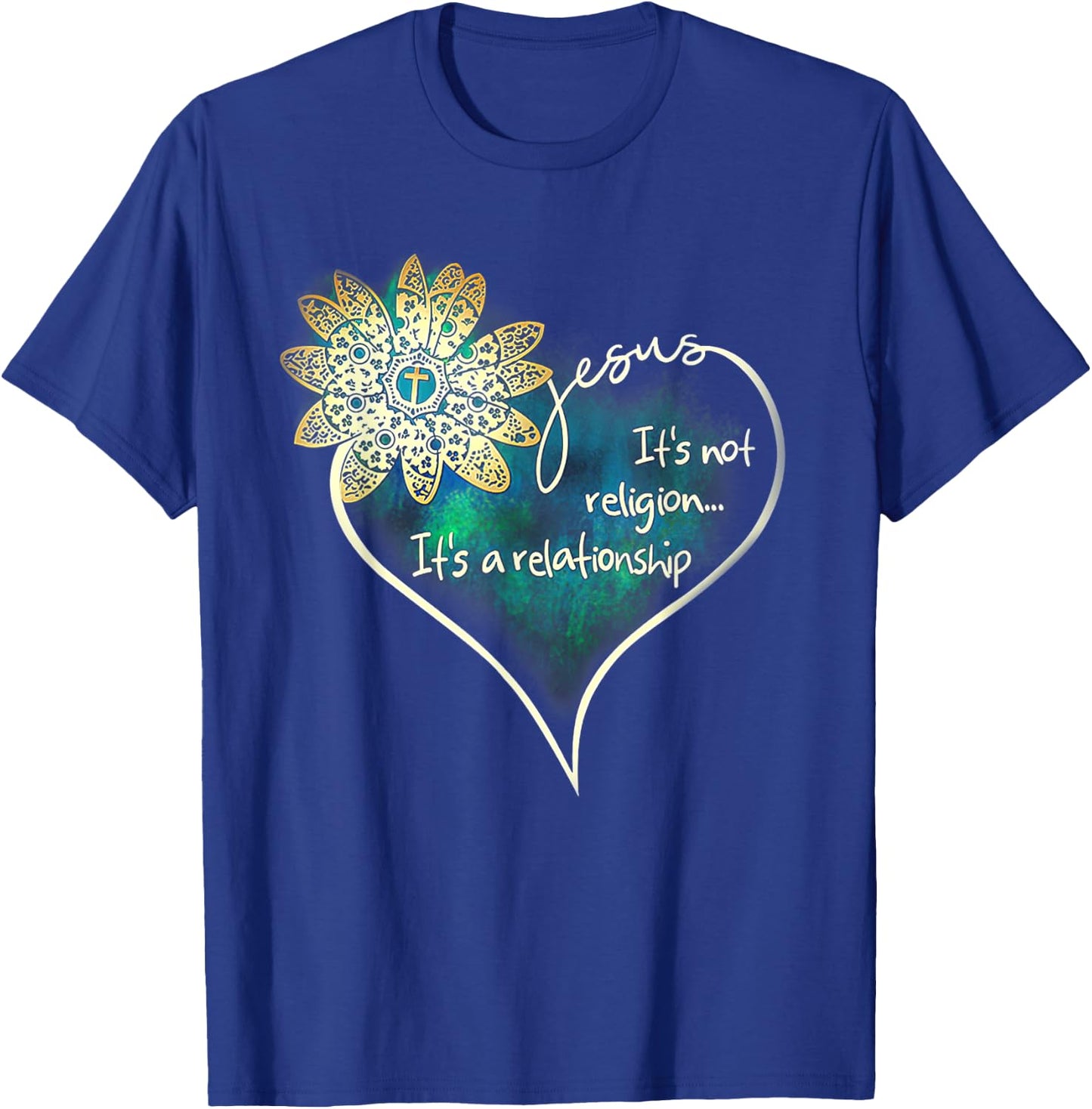 Jesus It's Not Religion It's A Relationship T-Shirt - T-Shirt | Royal