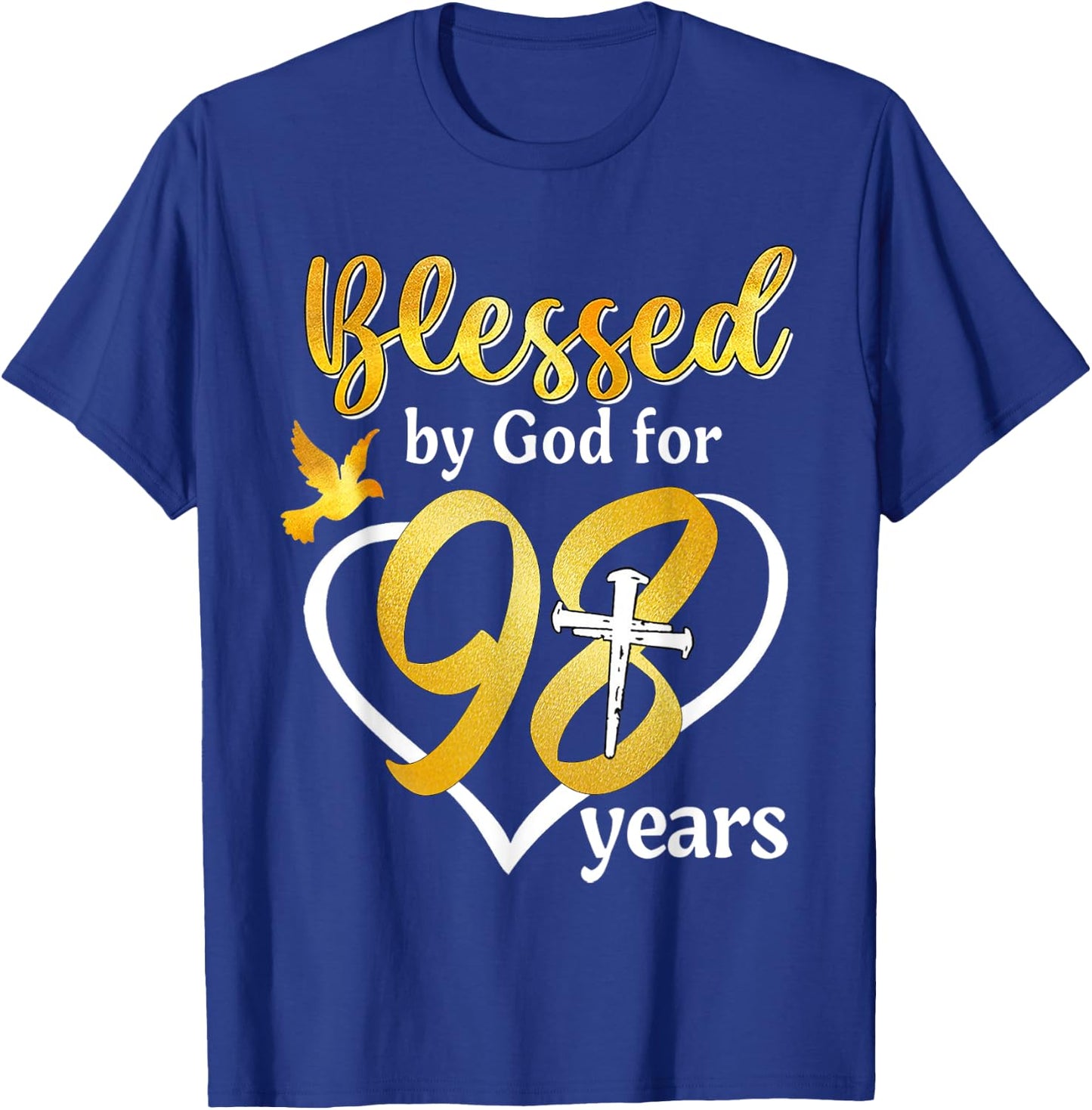 Blessed By God For 98 Years Old 98th Birthday Party Women T-Shirt - T-Shirt | Royal
