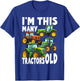 4 Year Old Boy Tractors Old 4th Birthday Farm Tractor Truck T-Shirt - T-Shirt | Royal