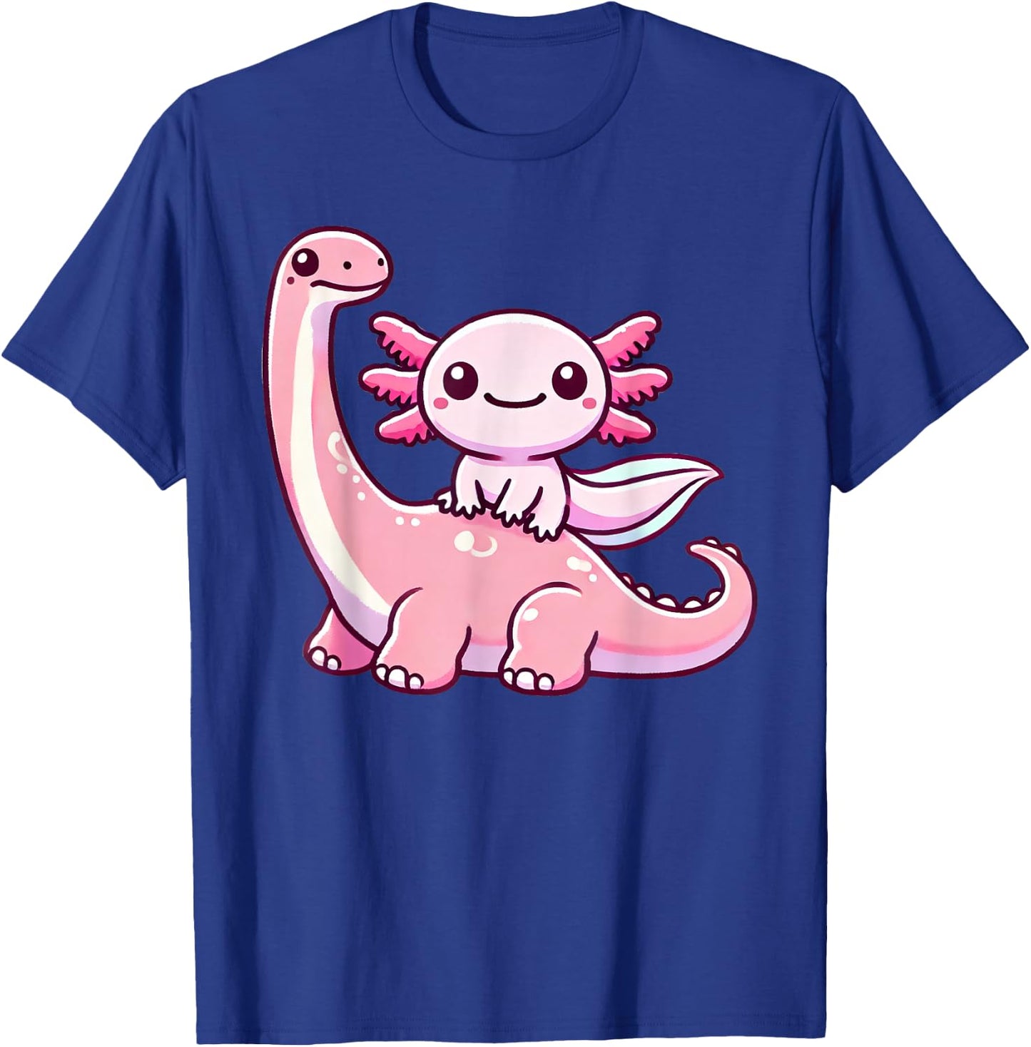 Anime Kawaii Axolotl Dinosaur Brachiosaurus T-Shirt - T-Shirt | Royal