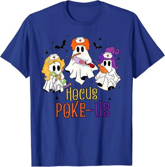 Phlebotomist Halloween,Medical Lab Tech,ER Crew Spooky Nurse T-Shirt - T-Shirt | Royal