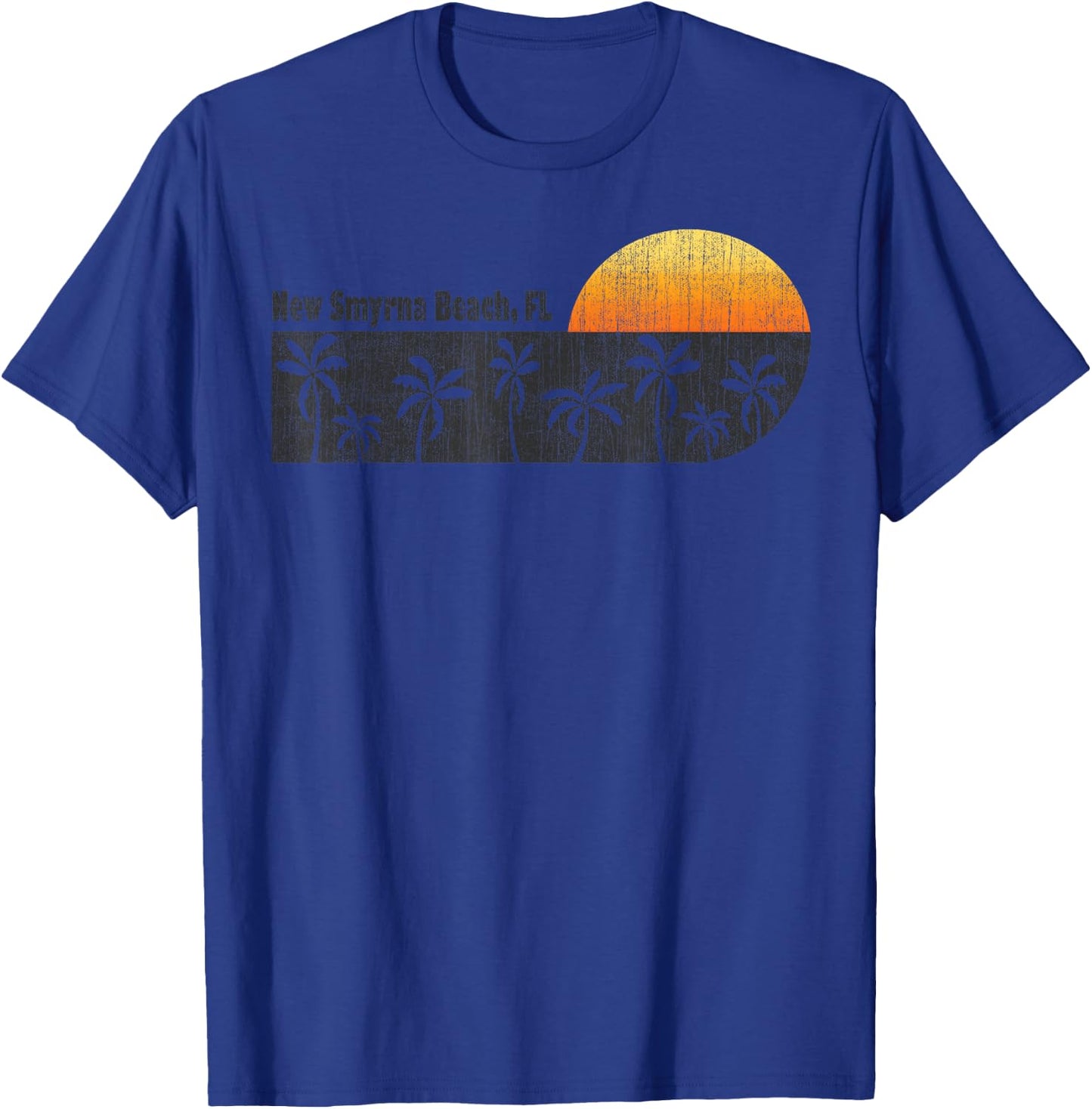 Retro New Smyrna Beach Vintage Florida Beach S T-Shirt - T-Shirt | Royal