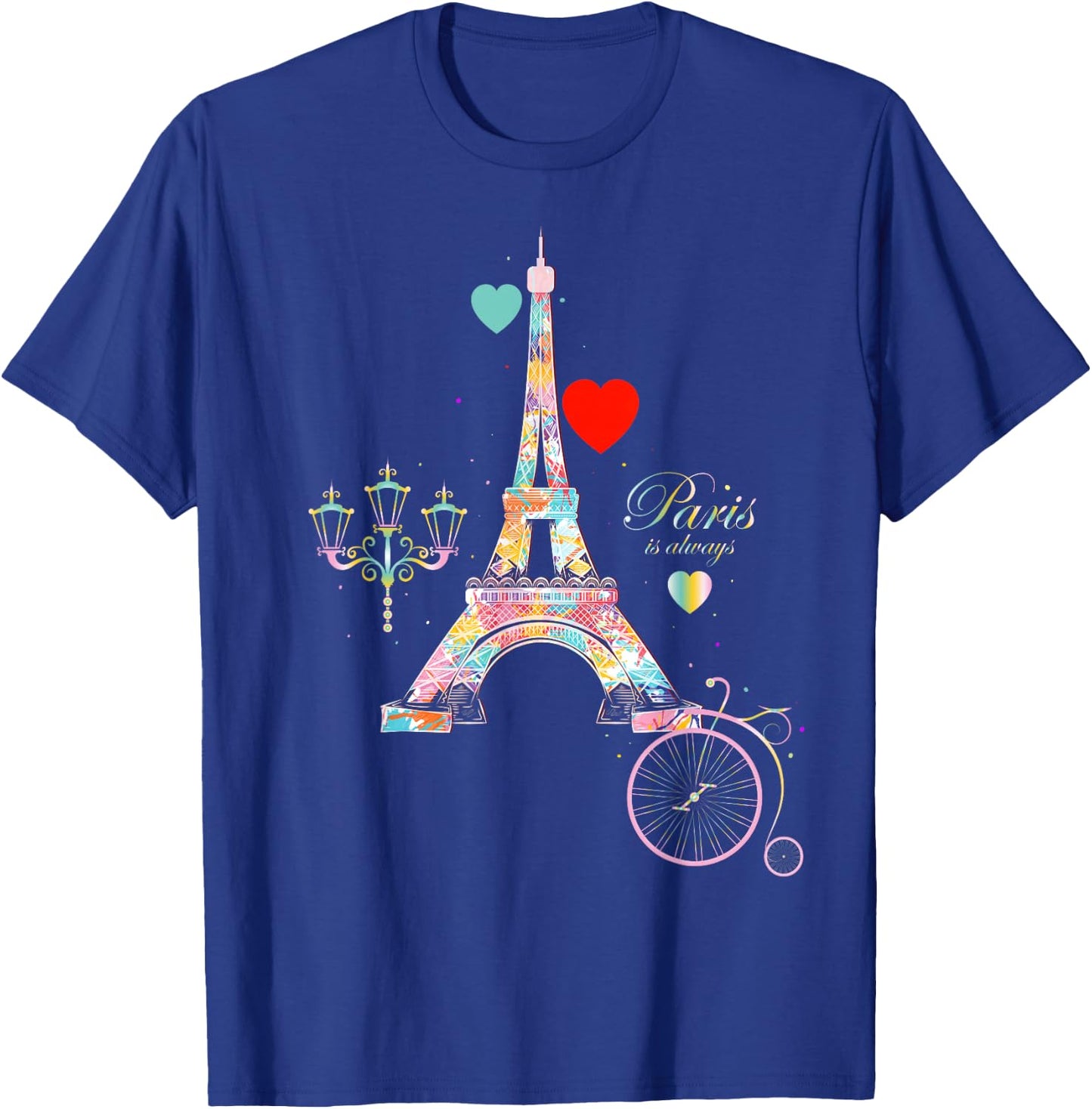 Paris in Our Hearts Eiffel Tower France Love Sign T-Shirt - T-Shirt | Royal
