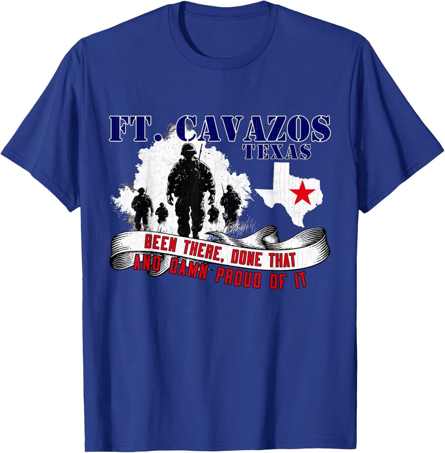 Fort Cavazos Texas US Military Base Veterans Day T-Shirt - T-Shirt | Royal