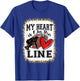 My Heart Is On The Line Offensive Lineman Football T-Shirt - T-Shirt | Royal