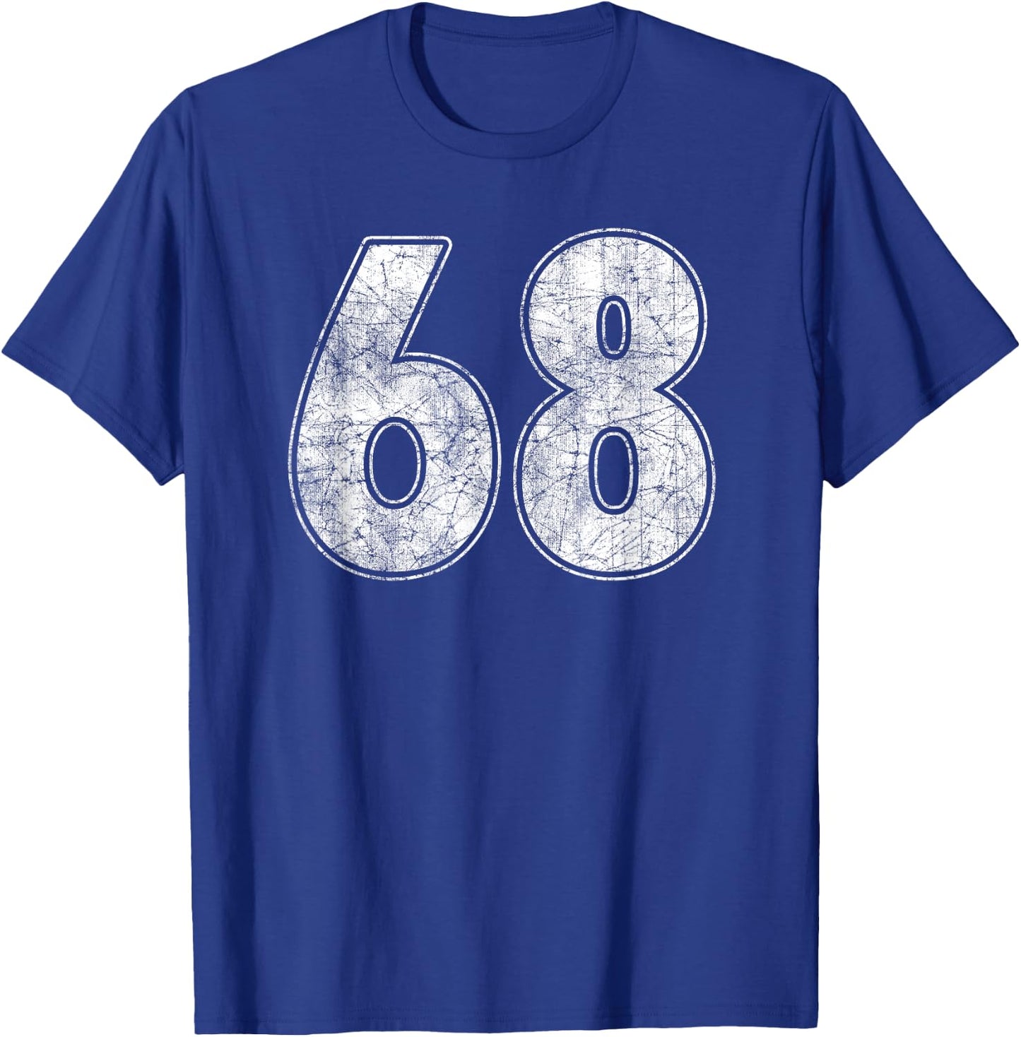 #68 Jersey Number 68 Uniform Biggest Fan Favorite Player T-Shirt - T-Shirt | Royal
