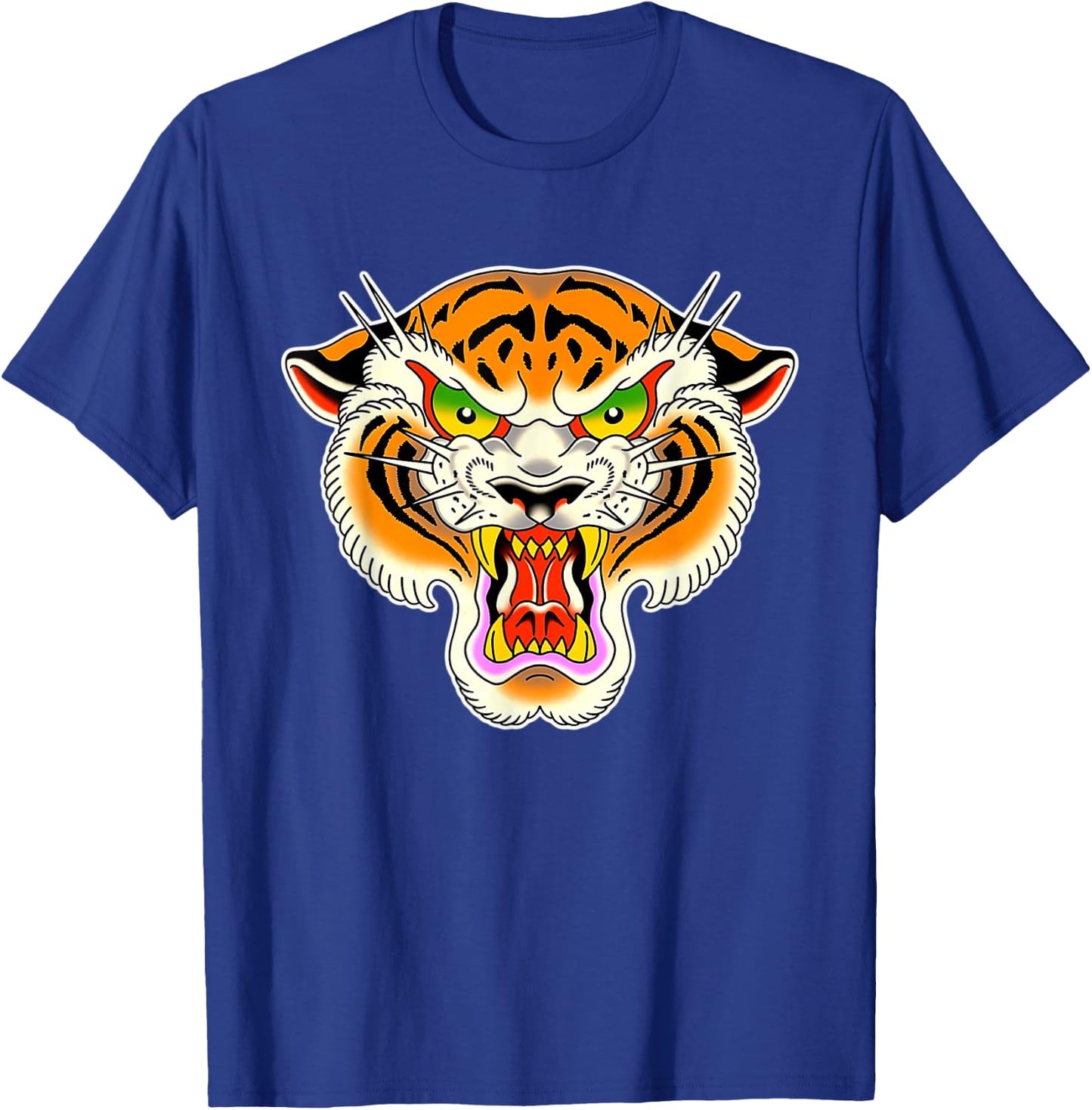 Tiger Head Traditional Tattoo Flash T-Shirt - T-Shirt | Royal