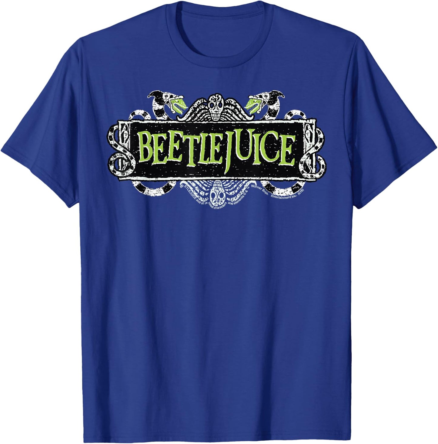Beetlejuice Green Sign Logo T-Shirt - T-Shirt | Royal