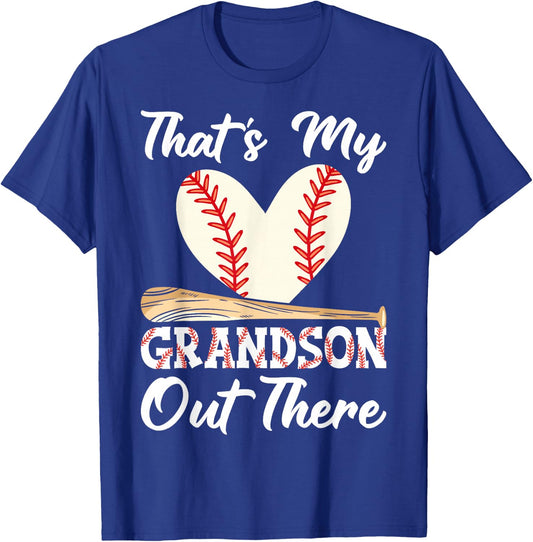 That's My Grandson Out There Baseball Grandma Mother's Day T-Shirt - T-Shirt | Royal