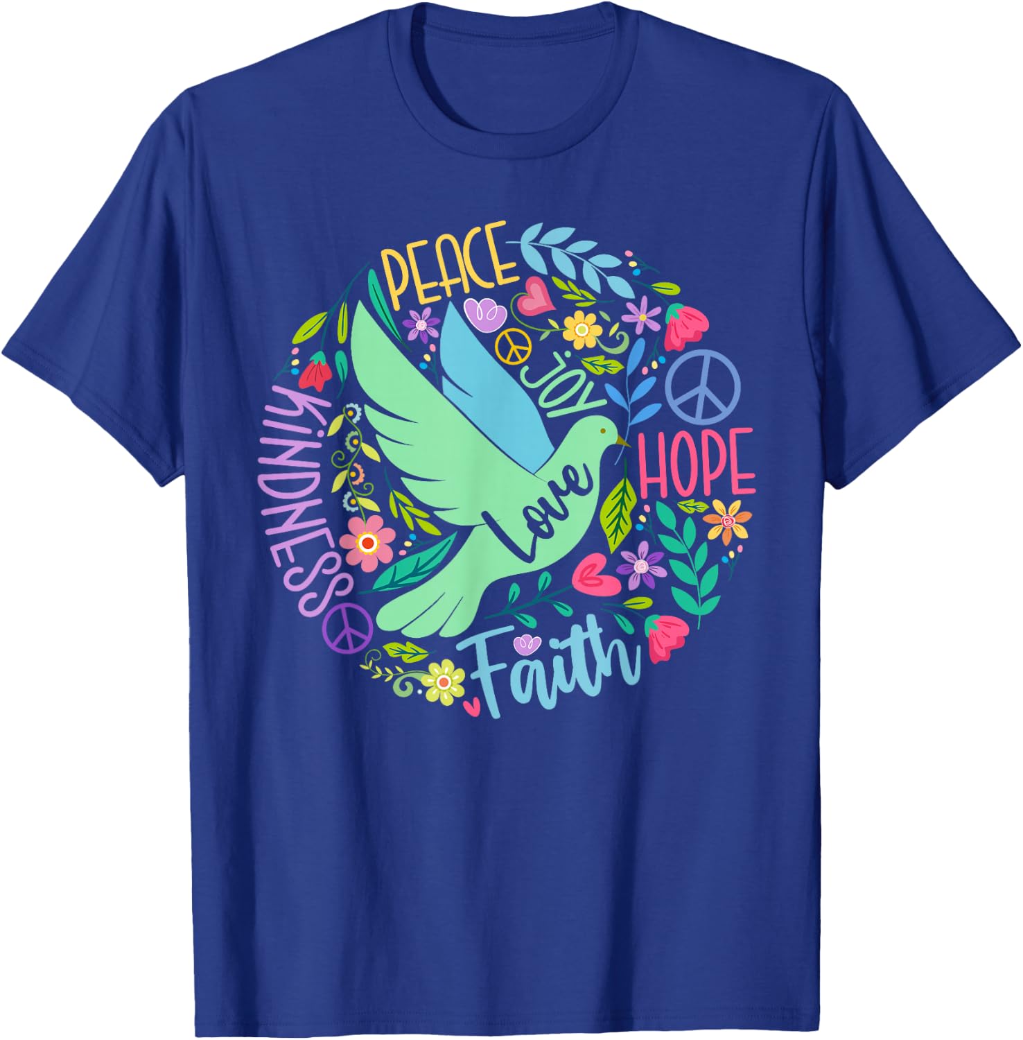 Groovy Hippie Peace Hope Love Peace Bird World Peace Day T-Shirt - T-Shirt | Royal