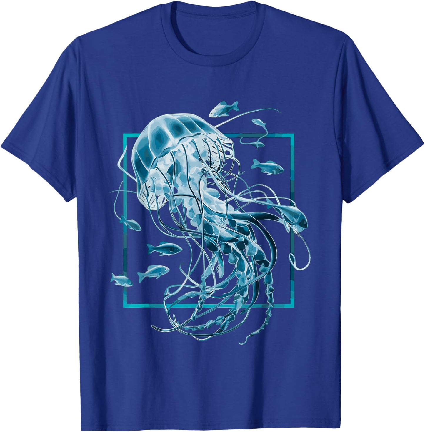 Jellyfish and Fishes in Sea T-Shirt - T-Shirt | Royal