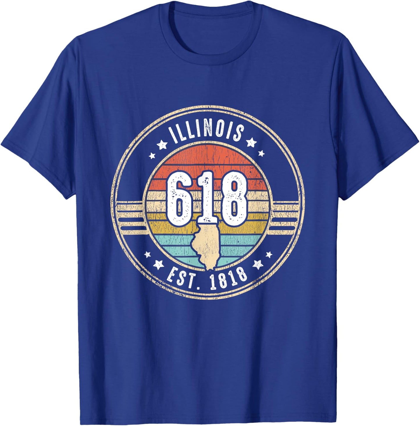 Illinois Area Code 618 Home State Pride Souvenir T-Shirt - T-Shirt | Royal