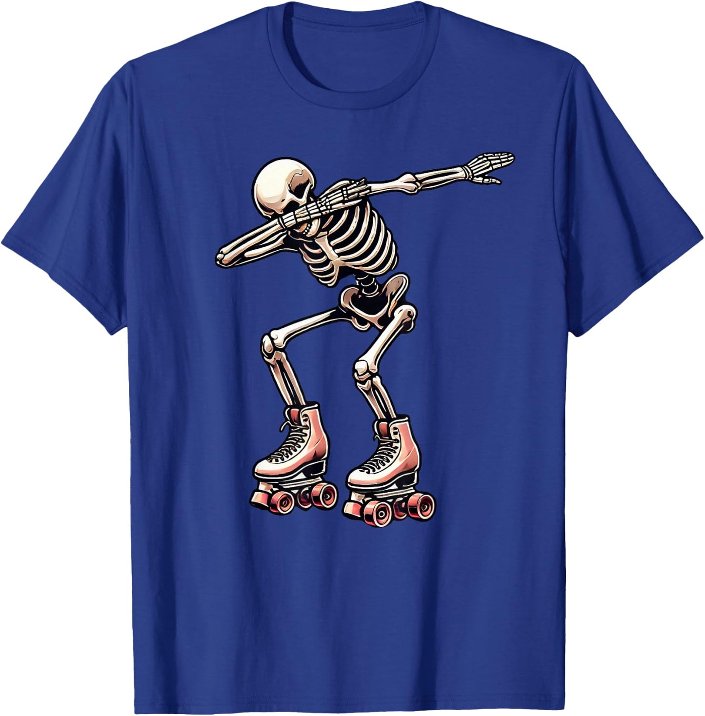 Skeleton Roller Skating Skater Halloween T-Shirt - T-Shirt | Royal