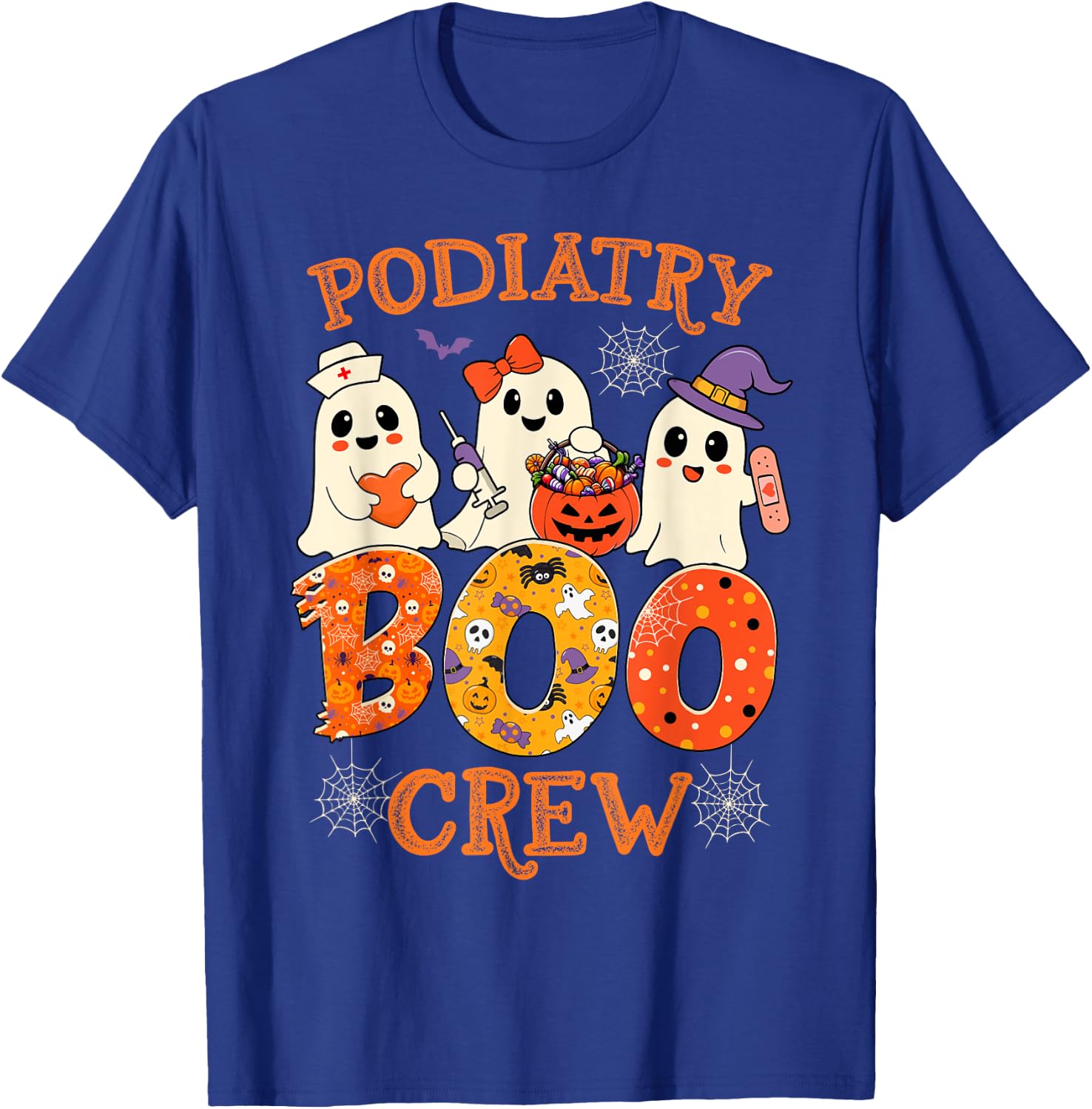 Podiatry Boo Crew Funny Ghost Halloween Spooky Costume Nurse T-Shirt - T-Shirt | Royal