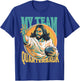 Jesus My Team Quarterback Christian Football T-Shirt - T-Shirt | Royal