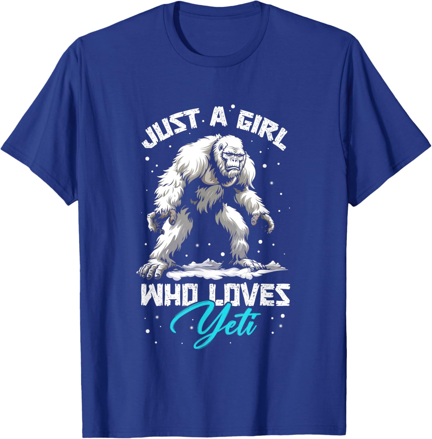 Vintage Just A Girl Who Loves Yeti Cute Animal Pet Monsters T-Shirt - T-Shirt | Royal