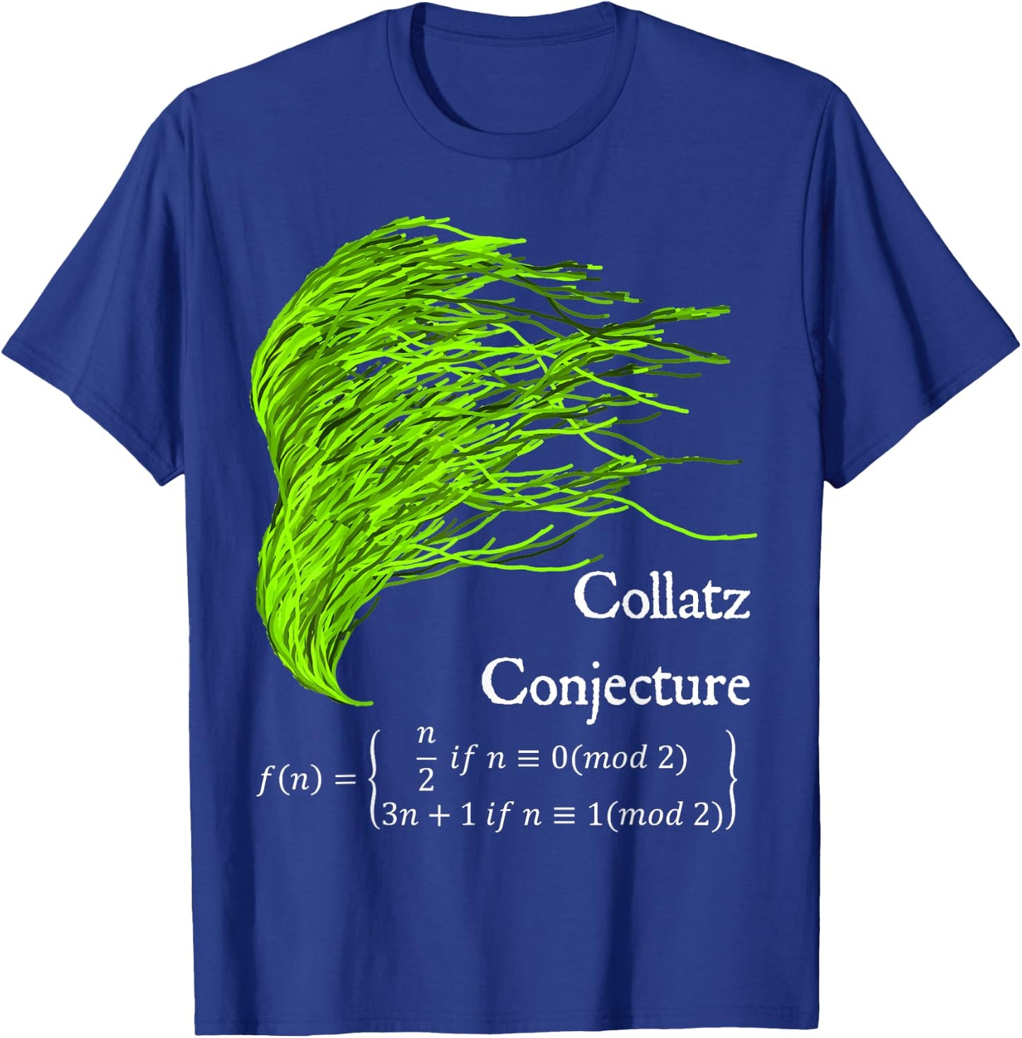 Nerdy Collatz Conjecture 3n+1 Green Seaweed Math Teacher Women Kids T-Shirt - T-Shirt | Royal
