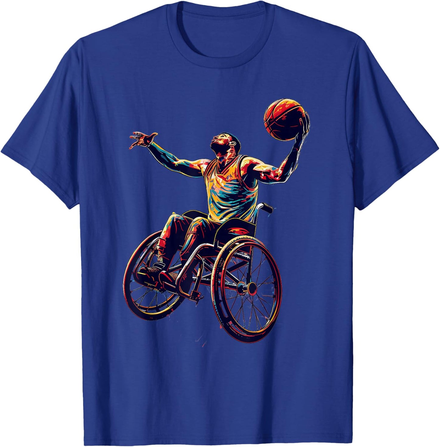 Wheelchair Basketball Design T-Shirt - T-Shirt | Royal
