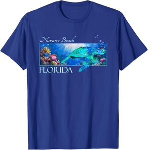 Navarre Beach Florida Vacation Swimming Sea Turtle Men Women Girls Kids T-Shirt - T-Shirt | Royal