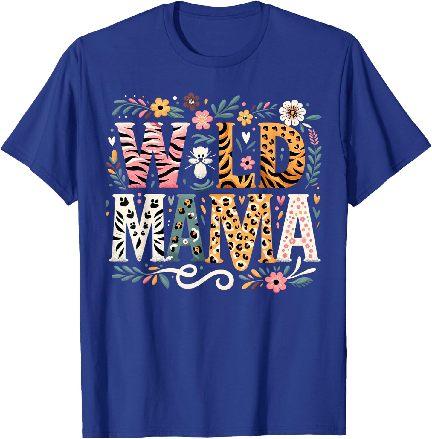 Floral Wild Mama Zoo Adventure Birthday mom Safari Jungle T-Shirt - T-Shirt | Royal