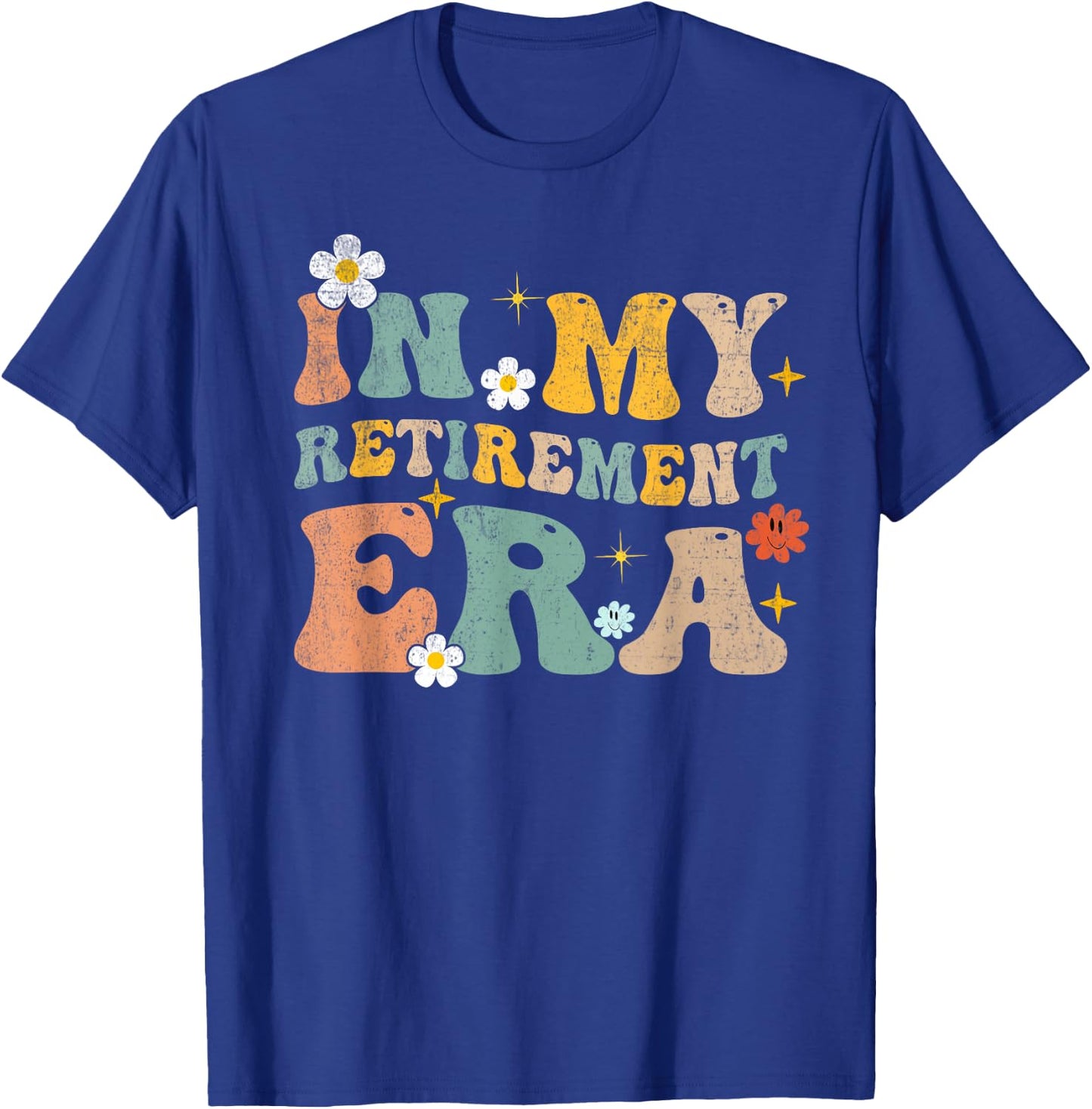 in My Retirement Era Funny Retired 2026 Groovy Retired T-Shirt - T-Shirt | Royal