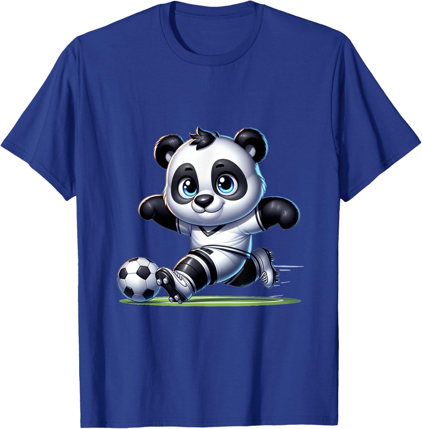 Cute Soccer Player Panda T-Shirt - T-Shirt | Royal